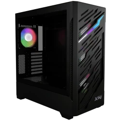 كيس حاسبة XPG Starker Air BTF Mid‑Tower Case – E‑ATX Support, 4 ARGB Fans, 360 mm Radiator, Magnetic Steel Mesh, USB‑C (Black)
