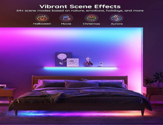 شريط إضاءة LED أليكسا RGBIC من Govee بطول 10 أمتار + شريط إضاءة LED Govee RGBIC 2 Pro - 5 أمتار (الموديل H61F53D1) Govee RGBIC Alexa LED Strip Light 10M + Govee RGBIC LED Strip Light 2 Pro - 5m (Model H61F53D1)