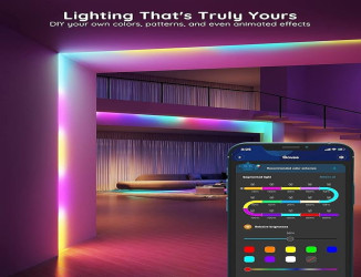 شريط إضاءة LED أليكسا RGBIC من Govee بطول 10 أمتار + شريط إضاءة LED Govee RGBIC 2 Pro - 5 أمتار (الموديل H61F53D1) Govee RGBIC Alexa LED Strip Light 10M + Govee RGBIC LED Strip Light 2 Pro - 5m (Model H61F53D1)