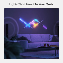 Nanoleaf Lines WiFi Smart RGBW 16M+ Color LED Dimmable Gaming + مجموعة بداية المثلث الصغير 5 لوحات Nanoleaf Lines WiFi Smart RGBW 16M+ Color LED Dimmable Gaming + Mini Triangle Starter Kit 5 Panels