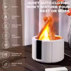 مرطب هواء بونفاير بتأثير اللهب وإضاءة قابلة للتعديل مع جهاز تحكم عن بعد Bonfire Air Humidifier with Flame Effect & Remote Control