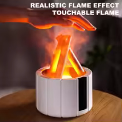 مرطب هواء بونفاير بتأثير اللهب وإضاءة قابلة للتعديل مع جهاز تحكم عن بعد Bonfire Air Humidifier with Flame Effect & Remote Control