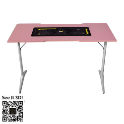 طاولة AG Gain Power باللونين الوردي والأبيض - 120 سم + كرسي الألعاب AG Kitty - أسود وأبيض AG Table Gain Power Pink & White - 120cm + Gaming Chair AG Kitty - Black & White