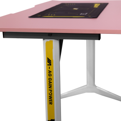 طاولة AG Gain Power باللونين الوردي والأبيض - 120 سم + كرسي الألعاب AG Kitty - أسود وأبيض AG Table Gain Power Pink & White - 120cm + Gaming Chair AG Kitty - Black & White