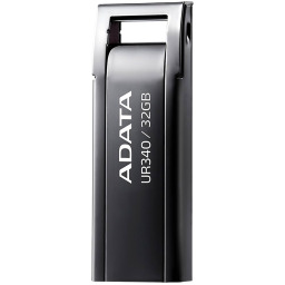 بطاقة ذاكرة ADATA UR340 USB 3.2 Gen 1 – تصميم معدني أنيق، مقاومة للماء والغبار والصدمات، وزن 4 غم ADATA UR340 USB 3.2 Gen 1 Flash Drive – Metal Unibody, Splash-Proof, Keychain Hole