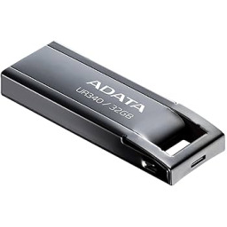 بطاقة ذاكرة ADATA UR340 USB 3.2 Gen 1 – تصميم معدني أنيق، مقاومة للماء والغبار والصدمات، وزن 4 غم ADATA UR340 USB 3.2 Gen 1 Flash Drive – Metal Unibody, Splash-Proof, Keychain Hole
