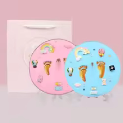 طقم بصمة يد وقدم للأطفال – تذكار طيني للمواليد مع إكسسوارات DIY Baby Handprint & Footprin