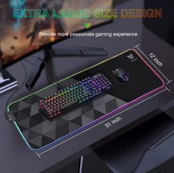 ماوس باد  MP006 ألعاب آر جي بي مع قاعدة مطاطية غير قابلة للانزلاق 800×300×4 مم MP006 RGB Gaming Mouse Pad with Non-Slip Rubber Base – 800×300×4mm