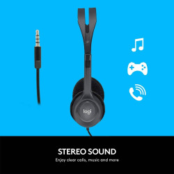 سماعة رأس ستيريو H111 مقاس 3.5 مم مزودة بميكروفون لتقليل الضوضاء H111 3.5mm Stereo Headset with Noise-Reducing Microphone
