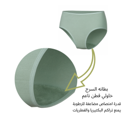 باكيت 5 قطع لباس داخلي نسائي خصر ميدي بطانة خاولي قطن طبيعي 100% MIDI COMFY 08 PACK/5