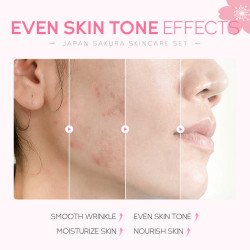 مجموعة ساكورا اليابانية للعناية بالبشرة مجموعة من 6 منتجات قطع Sakura Japanese Skincare Set 6-Piece Set