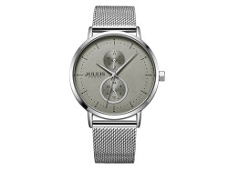 ساعة رجالية من جوليوس الكورية جاي اي اج 105 اي دائريه رصاصي سير فولاذ رصاصي ومينا بجي JULIUS Watch for Men JAH-105 - Analog, Stainless Steel - Silver
