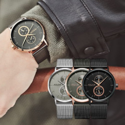 ساعة رجالية من جوليوس الكورية جاي اي اج 105 اي دائريه رصاصي سير فولاذ رصاصي ومينا بجي JULIUS Watch for Men JAH-105 - Analog, Stainless Steel - Silver