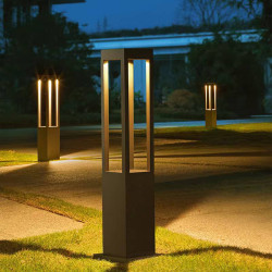 عمود إنارة أرضي خارجي مربع 80 سم Outdoor Square Bollard Light 80 cm