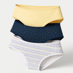 باكيت 3 قطع لباس داخلي نسائي خصر عالي قطن طبيعي 100% PREMIUM COTTON MODEL448 PACK/3