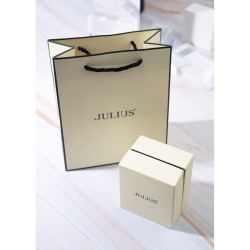 ساعة نسائية من جوليوس الكورية دائرية سوداء سير ستين ستيل اسود مينا سوداء JULIUS Watch JA-1172D For Women - Analog, Stainless Steel - Black