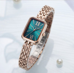 ساعة نسائية من جوليوس الكورية جاي اي 1350 سي نسائية سير ستين ستيل ذهبي مينا خضراء JULIUS Watch JA-1350C for Women - Analog, Stainless Steel - Gold