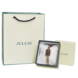 ساعة نسائية من جوليوس الكورية جاي اي 1350 سي نسائية سير ستين ستيل ذهبي مينا خضراء JULIUS Watch JA-1350C for Women - Analog, Stainless Steel - Gold