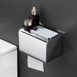 حامل ورق تواليت جداري من الستانلس ستيل Stainless Steel Wall-Mounted Toilet Paper Holder