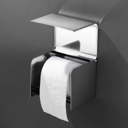 حامل ورق تواليت جداري من الستانلس ستيل Stainless Steel Wall-Mounted Toilet Paper Holder