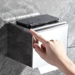 حامل ورق تواليت جداري من الستانلس ستيل Stainless Steel Wall-Mounted Toilet Paper Holder
