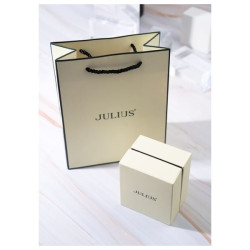 ساعة نسائية من جوليوس الكورية دائرية ذهبي زهري سير ستين ستيل ذهبي مع مينا اسود JULIUS Watch for Women JA-1352D - Analog, Stainless Steel - Rose Gold