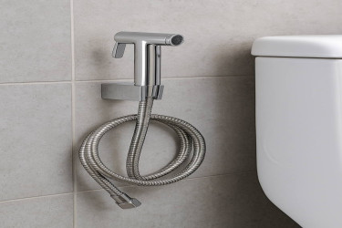 شطاف يدوي معدني ستانلس ستيل مع لي مرن Stainless Steel Handheld Bidet Spray with Flexible Hose