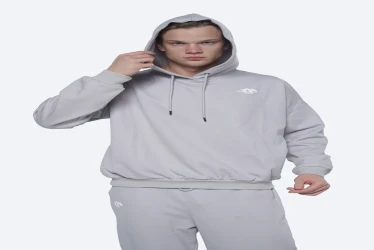 هودي رجالي واسع – Te-Hole Te-Hole Oversized Hoodie Men’s Blue Grey-1006