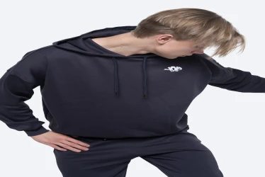 هودي رجالي واسع – Te-Hole Te-Hole Oversized Hoodie Men’s Blue Grey-1006