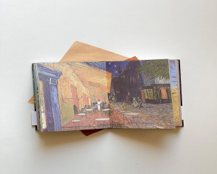 دفتر لوحات فان كوخ - غلاف لوحة الحقل van gogh painting notebook - the yard cover