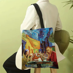 توت باك  - المقهى والبنت tote bag - the girl and the cafe