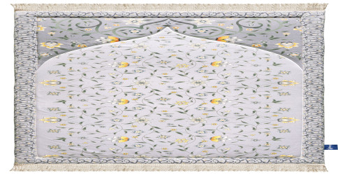 سجادة صلاة مبطنة بتصميم زهرة اللوتس الصفراء Yellow Louts Premium Prayer Mat