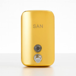 موزع صابون جداري ذهبي SAN – سعة 800 مل SAN Gold Wall-Mounted Soap Dispenser – 800ml