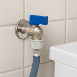 قفل غسالة معدني بقياس 3/4 × 1/2 بمقبض أزرق Washing Machine Valve 3/4 × 1/2 with Blue Handle