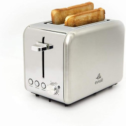 توستر إيفولي ستانلس ستيل فضي خبز محمص سريع وسهل تصميم أنيق Toaster