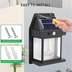 مصباح جداري شمسي بحسّاس حركة Solar Wall Lamp with PIR Motion Sensor