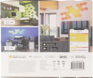 Nanoleaf Hexagons مجموعة  الذكية مع 9 لوحات إضاءة لتخصيص الغرفة + مجموعة مربعات قماشية نانوليف الذكية، 9 مربعات ضوئية Nanoleaf shapes hexagons smarter kit 9x lights panels customize room + nanoleaf canvas squares smart kit 9 light squares