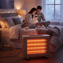 مدفأة سمارت 6 شمعات كوارتز بحرارة عالية مع اطارات للتحرك بسهولة Smart Heater
