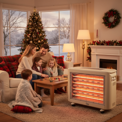 مدفأة سمارت 6 شمعات كوارتز بحرارة عالية مع اطارات للتحرك بسهولة Smart Heater
