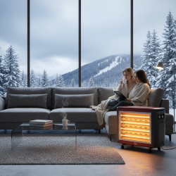 دفاية تلفزيونية كبيرة 6 شمعات بحرارة عالية وتحكم ذكي Large smart heater