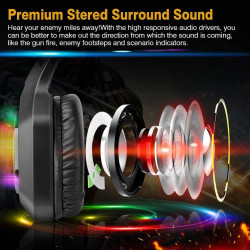 سماعة الألعاب السلكية ONIKUMA K10 - أسود، RGB، ميكروفون مدمج، كابل 1.5 متر ONIKUMA K10 Wired Gaming Headset – Black, RGB, Built-in Mic, 1.5m Cable