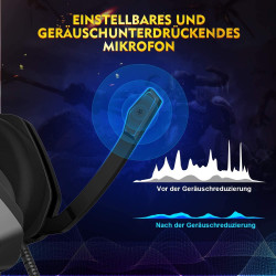سماعة الألعاب السلكية ONIKUMA K10 - أسود، RGB، ميكروفون مدمج، كابل 1.5 متر ONIKUMA K10 Wired Gaming Headset – Black, RGB, Built-in Mic, 1.5m Cable
