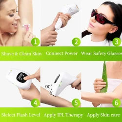 اشتري ليزر منزلي لازالة الشعر ipl  الثلجي لايت الاحترافي  من ليزر رفاهية. و احصلي على هدية فرشة تجفيف وتصفيف وتمليس الشعر . IPL Home Laser Hair Removal Professional Ice Light Edition from Luxury Laser. + Hair straightening and drying brush. (Gift)