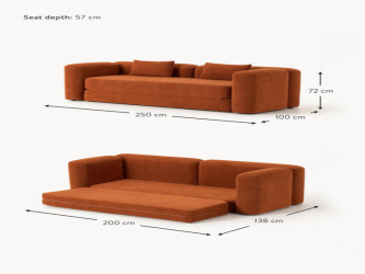أريكة سرير ليففي 3 مقاعد Levvi Sofa Bed 3seats