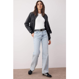 جينز واسع الساق عالي الخصر نسائي Wide Leg High Waist Jeans for Women