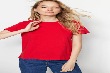 تيشيرت محبوك من القطن بياقة دائرية ضيقة - عبوة من قطعتين Crew Neck 100% Cotton Knitted T-Shirt - 2-Pack