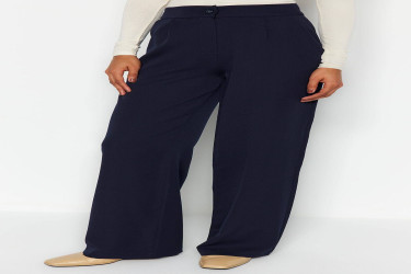 بنطلون منسوج بأرجل واسعة وخصر مرتفع High Waist Wide Leg Woven Trousers