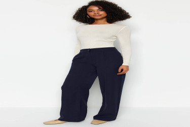 بنطلون منسوج بأرجل واسعة وخصر مرتفع High Waist Wide Leg Woven Trousers