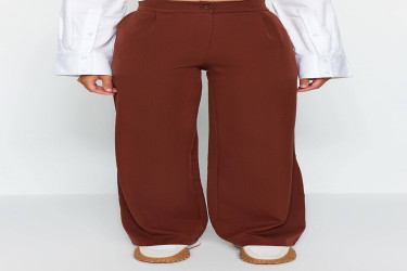 بنطلون منسوج بأرجل واسعة وخصر مرتفع High Waist Wide Leg Woven Trousers