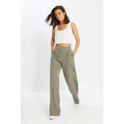 بنطلون منسوج بأرجل واسعة وخصر مرتفع High Waist Wide Leg Woven Trousers